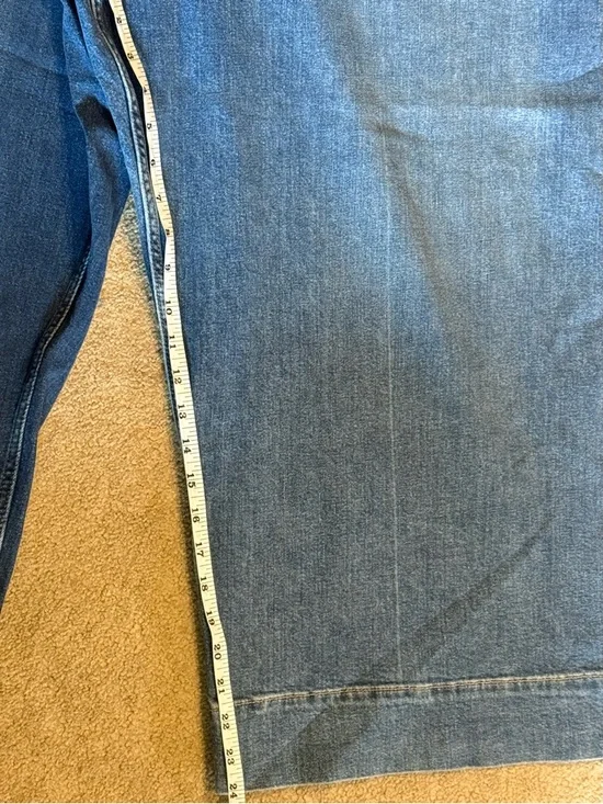 Pilcro Medium Blue Wide-Leg Crop Jeans - Picture 8 of 8